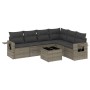 Set de sofás de jardín 7 piezas con cojines ratán PE gris de , Conjuntos de jardín - Ref: Foro24-3220219, Precio: 427,12 €, D...