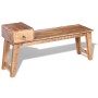 Banco con cajón madera maciza de mango 120x36x60 cm en Bancos para recibidores y almacenamiento | Comprar online en Foru.es