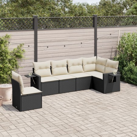 Set de sofás de jardín 6 piezas y cojines ratán sintético negro de , Conjuntos de jardín - Ref: Foro24-3220225, Precio: 354,1...