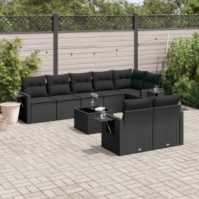 Set de sofás de jardín 8 piezas y cojines ratán sintético negro de , Conjuntos de jardín - Ref: Foro24-3220424, Precio: 601,9...