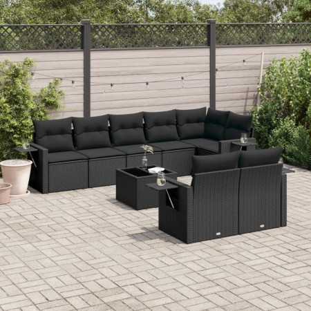 Set de sofás de jardín 8 piezas y cojines ratán sintético negro de , Conjuntos de jardín - Ref: Foro24-3220424, Precio: 601,9...