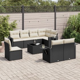 Set de sofás de jardín 8 piezas y cojines ratán sintético negro de , Conjuntos de jardín - Ref: Foro24-3220445, Precio: 538,9...