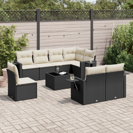 Set de sofás de jardín 8 piezas y cojines ratán sintético negro de , Conjuntos de jardín - Ref: Foro24-3220445, Precio: 538,9...