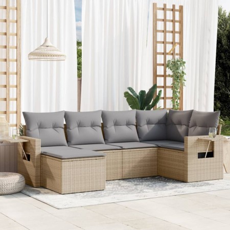Juego de sofás jardín con cojines 6 pzas ratán sintético beige de , Conjuntos de jardín - Ref: Foro24-3220458, Precio: 378,71...
