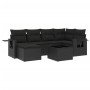 Set de comedor de jardín 7 pzas y cojines ratán sintético negro de , Conjuntos de jardín - Ref: Foro24-3220464, Precio: 434,0...