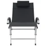Aluminum and black textilene sun lounger by vidaXL, Loungers - Ref: Foro24-47792, Price: 180,54 €, Discount: %