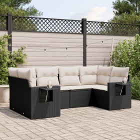 Set de sofás de jardín 6 piezas y cojines ratán sintético negro de , Conjuntos de jardín - Ref: Foro24-3220575, Precio: 373,1...