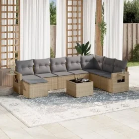 Set de sofás de jardín 9 pzas con cojines ratán sintético beige de , Conjuntos de jardín - Ref: Foro24-3220568, Precio: 542,0...
