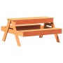 Mesa de pícnic con arenero de niños madera maciza pino marrón de , Mesas de jardín - Ref: Foro24-844655, Precio: 106,25 €, De...