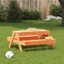 Mesa de pícnic con arenero de niños madera maciza pino marrón de , Mesas de jardín - Ref: Foro24-844655, Precio: 105,14 €, De...