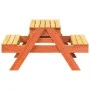 Mesa de pícnic con arenero de niños madera maciza pino marrón de , Mesas de jardín - Ref: Foro24-844655, Precio: 105,14 €, De...