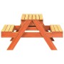 Mesa de pícnic con arenero de niños madera maciza pino marrón de , Mesas de jardín - Ref: Foro24-844655, Precio: 106,25 €, De...