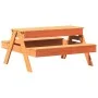 Mesa de pícnic con arenero de niños madera maciza pino marrón de , Mesas de jardín - Ref: Foro24-844655, Precio: 105,14 €, De...