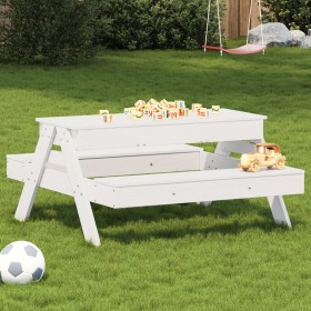 Mesa de pícnic con arenero de niños madera maciza pino blanco de , Mesas de jardín - Ref: Foro24-832593, Precio: 106,48 €, De...