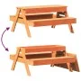 Mesa de pícnic con arenero de niños madera maciza pino marrón de , Mesas de jardín - Ref: Foro24-844655, Precio: 105,14 €, De...