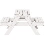Mesa de pícnic con arenero de niños madera maciza pino blanco de , Mesas de jardín - Ref: Foro24-832593, Precio: 106,48 €, De...