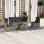 Set de muebles de jardín 6 pzas y cojines ratán sintético gris en Conjuntos de jardín | Comprar online en Foru.es
