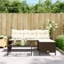 Sofá de jardín en forma de L con mesa y cojines ratán PE marrón by , Outdoor sofas - Ref: Foro24-365573, Price: 225,88 €, Dis...