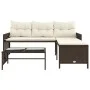 Sofá de jardín en forma de L con mesa y cojines ratán PE marrón by , Outdoor sofas - Ref: Foro24-365573, Price: 225,88 €, Dis...
