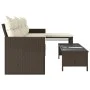 Sofá de jardín en forma de L con mesa y cojines ratán PE marrón by , Outdoor sofas - Ref: Foro24-365573, Price: 225,88 €, Dis...