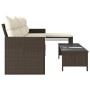 Sofá de jardín en forma de L con mesa y cojines ratán PE marrón de , Sofás de exterior - Ref: Foro24-365573, Precio: 212,79 €...