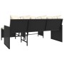 Sofá de jardín en forma de L con mesa y cojines ratán PE negro de , Sofás de exterior - Ref: Foro24-365571, Precio: 205,58 €,...