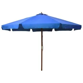 Sombrilla de jardín con palo de madera azul celeste 330 cm de vidaXL, Sombrillas - Ref: Foro24-47219, Precio: 106,36 €, Descu...