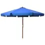 Sombrilla de jardín con palo de madera azul celeste 330 cm de vidaXL, Sombrillas - Ref: Foro24-47219, Precio: 106,36 €, Descu...
