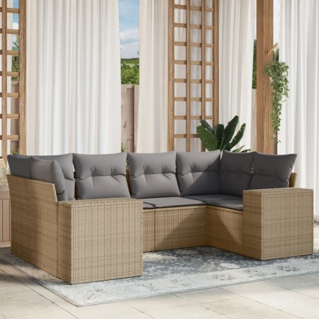 Juego de sofás jardín con cojines 6 pzas ratán sintético beige de , Conjuntos de jardín - Ref: Foro24-3255316, Precio: 455,90...