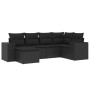 Set de sofás de jardín 6 piezas y cojines ratán sintético negro de , Conjuntos de jardín - Ref: Foro24-3222854, Precio: 416,7...