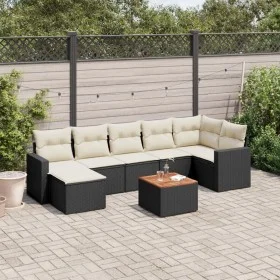 8-teiliges Gartensofa-Set und Kissen aus schwarzem Kunststoff-Rattan. von , Modulare Sofas für den Außenbereich - Ref: Foro24...