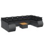 Set de sofás de jardín 11 pzas y cojines ratán sintético negro de , Conjuntos de jardín - Ref: Foro24-3257504, Precio: 729,81...
