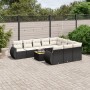 Set de sofás de jardín 11 pzas y cojines ratán sintético negro de , Conjuntos de jardín - Ref: Foro24-3257512, Precio: 693,85...