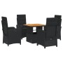 Set de muebles jardín 5 pzas con cojines ratán sintético negro de , Conjuntos de jardín - Ref: Foro24-3277326, Precio: 514,14...