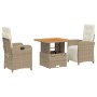 Set comedor de jardín 3 pzas con cojines ratán sintético beige de , Conjuntos de jardín - Ref: Foro24-3277351, Precio: 386,81...