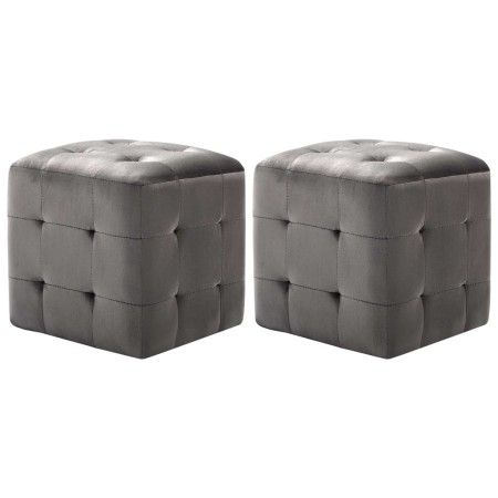 Mesitas de noche 2 unidades terciopelo gris 30x30x30 cm de vidaXL, Mesitas de noche - Ref: Foro24-249017, Precio: 81,52 €, De...
