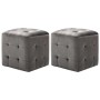 Mesitas de noche 2 unidades terciopelo gris 30x30x30 cm de vidaXL, Mesitas de noche - Ref: Foro24-249017, Precio: 81,52 €, De...