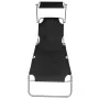 Folding sun lounger with black aluminum awning by vidaXL, Loungers - Ref: Foro24-47770, Price: 59,97 €, Discount: %