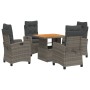 Set comedor de jardín 5 piezas con cojines ratán sintético gris de , Conjuntos de jardín - Ref: Foro24-3277398, Precio: 569,3...