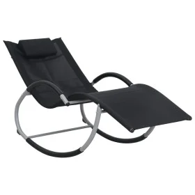 Tumbona con almohada textileno negro de vidaXL, Tumbonas - Ref: Foro24-47788, Precio: 115,00 €, Descuento: %