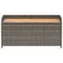 Banco con almacenaje madera acacia ratán PE gris 100x50x52 cm de , Bancos de jardín - Ref: Foro24-365950, Precio: 140,80 €, D...
