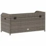 Banco con almacenaje madera acacia ratán PE gris 100x50x52 cm de , Bancos de jardín - Ref: Foro24-365950, Precio: 140,80 €, D...