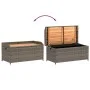 Banco con almacenaje madera acacia ratán PE gris 100x50x52 cm de , Bancos de jardín - Ref: Foro24-365950, Precio: 140,80 €, D...