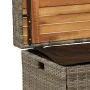 Banco con almacenaje madera acacia ratán PE gris 100x50x52 cm de , Bancos de jardín - Ref: Foro24-365950, Precio: 140,80 €, D...