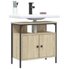 Armario lavabo baño madera ingeniería roble Sonoma 60x30x60 cm de , Tocadores de baño - Ref: Foro24-842437, Precio: 56,91 €, ...