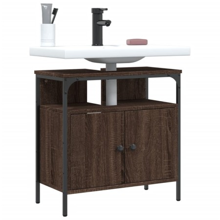 Armario lavabo baño madera ingeniería roble marrón 60x30x60 cm de , Tocadores de baño - Ref: Foro24-842440, Precio: 52,21 €, ...