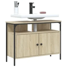 Armario lavabo baño madera ingeniería roble Sonoma 80x30x60 cm de , Tocadores de baño - Ref: Foro24-842442, Precio: 69,64 €, ...