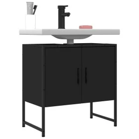 Armario para lavabo de baño madera ingeniería negro 60x33x60 cm de , Tocadores de baño - Ref: Foro24-842456, Precio: 45,85 €,...