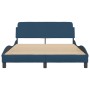 Estructura de cama con cabecero de tela azul 140x190 cm de , Camas y somieres - Ref: Foro24-373171, Precio: 181,72 €, Descuen...