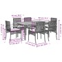 Set comedor de jardín 7 pzas con cojines ratán sintético beige de , Conjuntos de jardín - Ref: Foro24-3213581, Precio: 464,18...